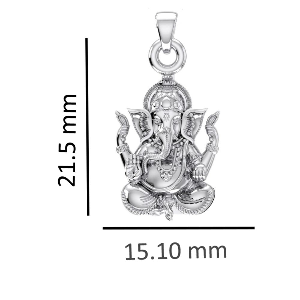 Akshat Sapphire Sterling Silver (92.5% purity) God Ganesha Chain Pendant (Pendant with Anchor/ Cable Chain Chain) for Men & Women Pure Silver Lord Ganapathy Chain Locket for Good Health & Wealth