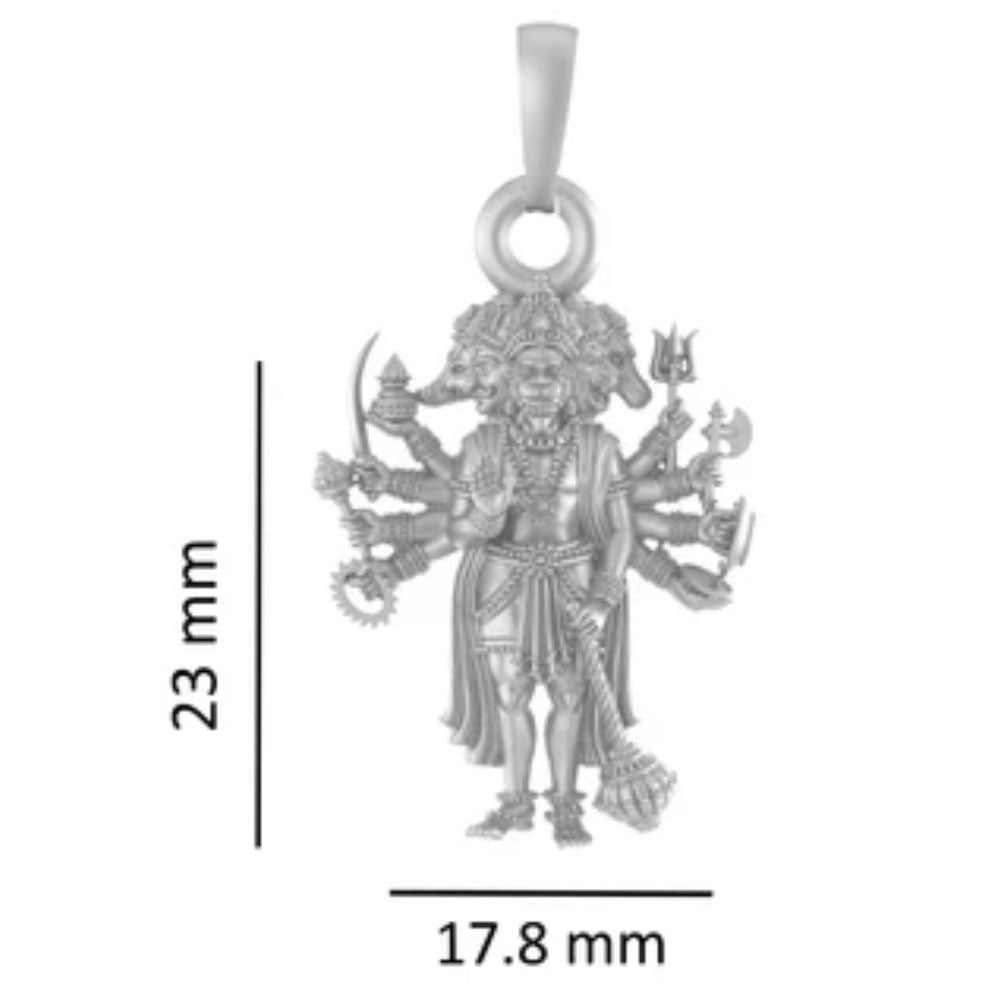Sterling Silver (92.5% purity) God Panchmukhi Hanuman Pendant for Men & Women Pure Silver Lord Panchmukhi Hanuman Locket for Good Health & Wealth