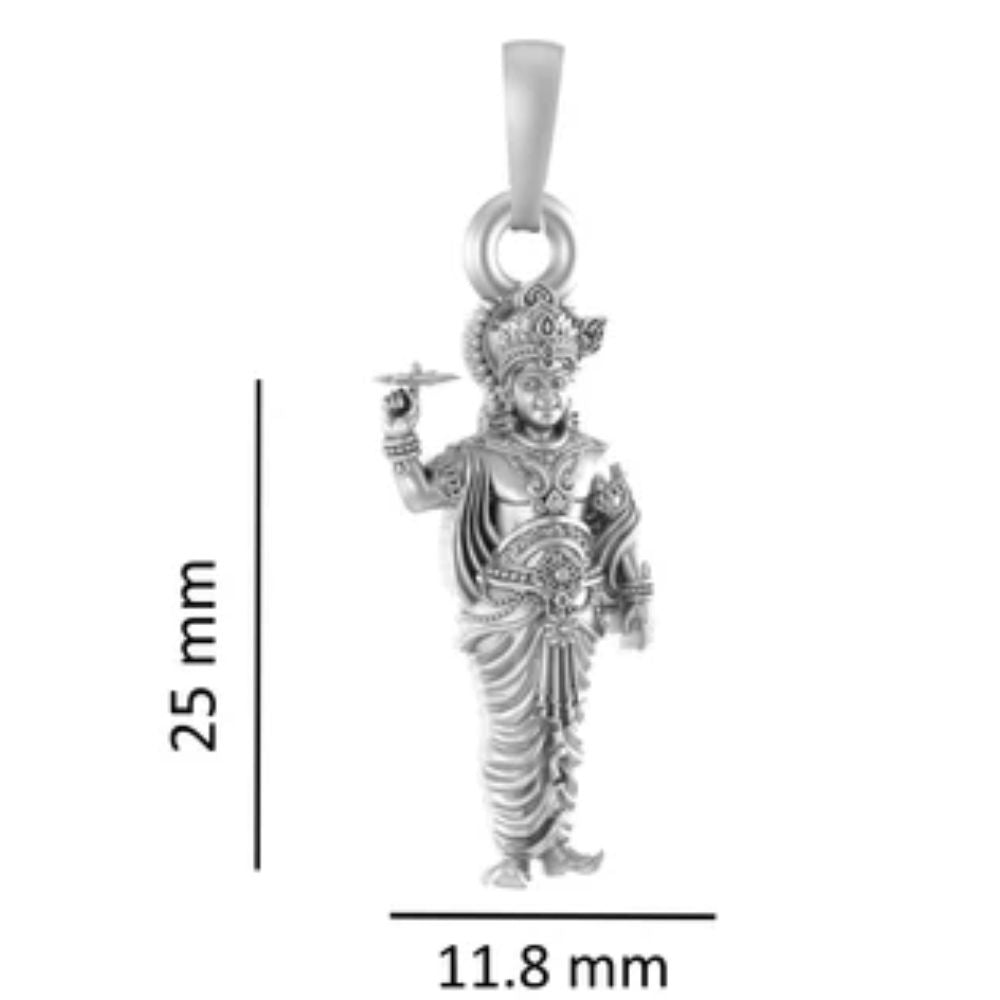 Sterling Silver (92.5% purity) God Krishna Pendant for Men & Women Pure Silver Lord krishan Locket for Good Health & Wealth