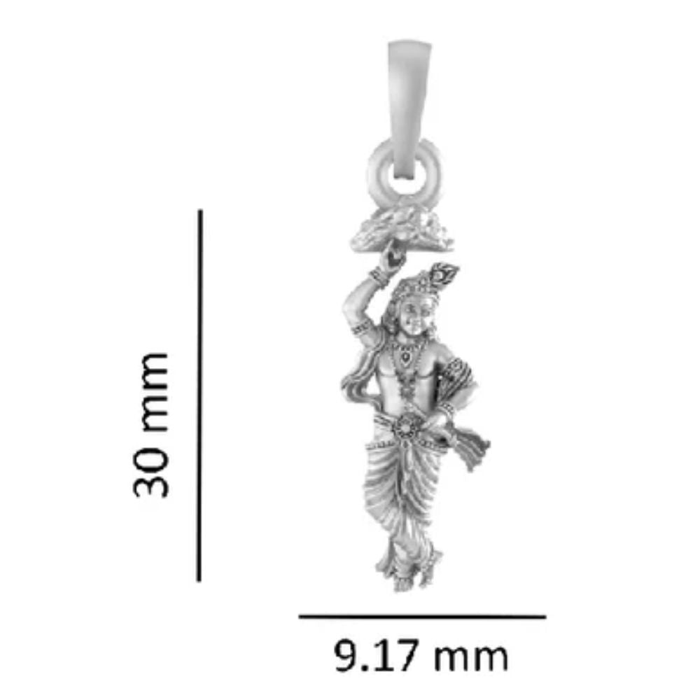 Sterling Silver (92.5% purity) God Krishna Pendant for Men & Women Pure Silver Lord krishan Locket for Good Health & Wealth