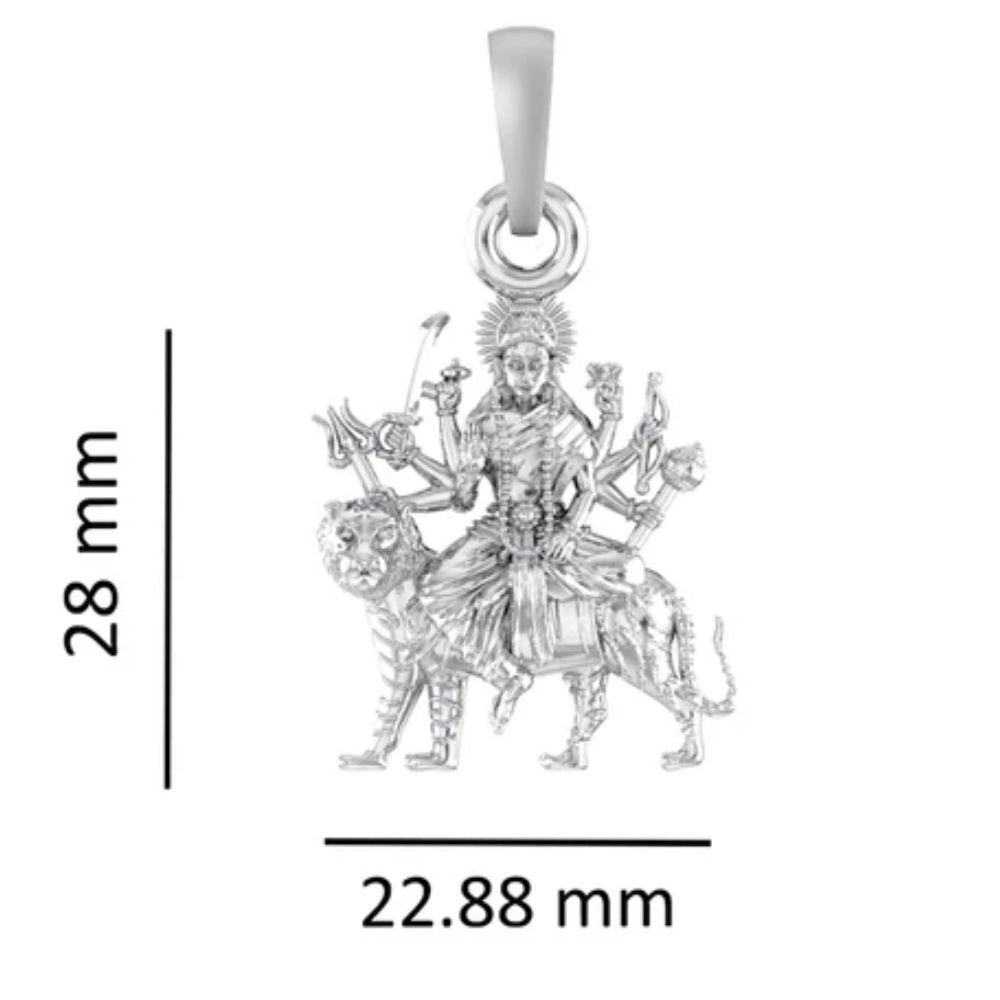92.5% Pure Sterling Silver Goddess Durga maa Pendant (Big Size) for Men & Women
