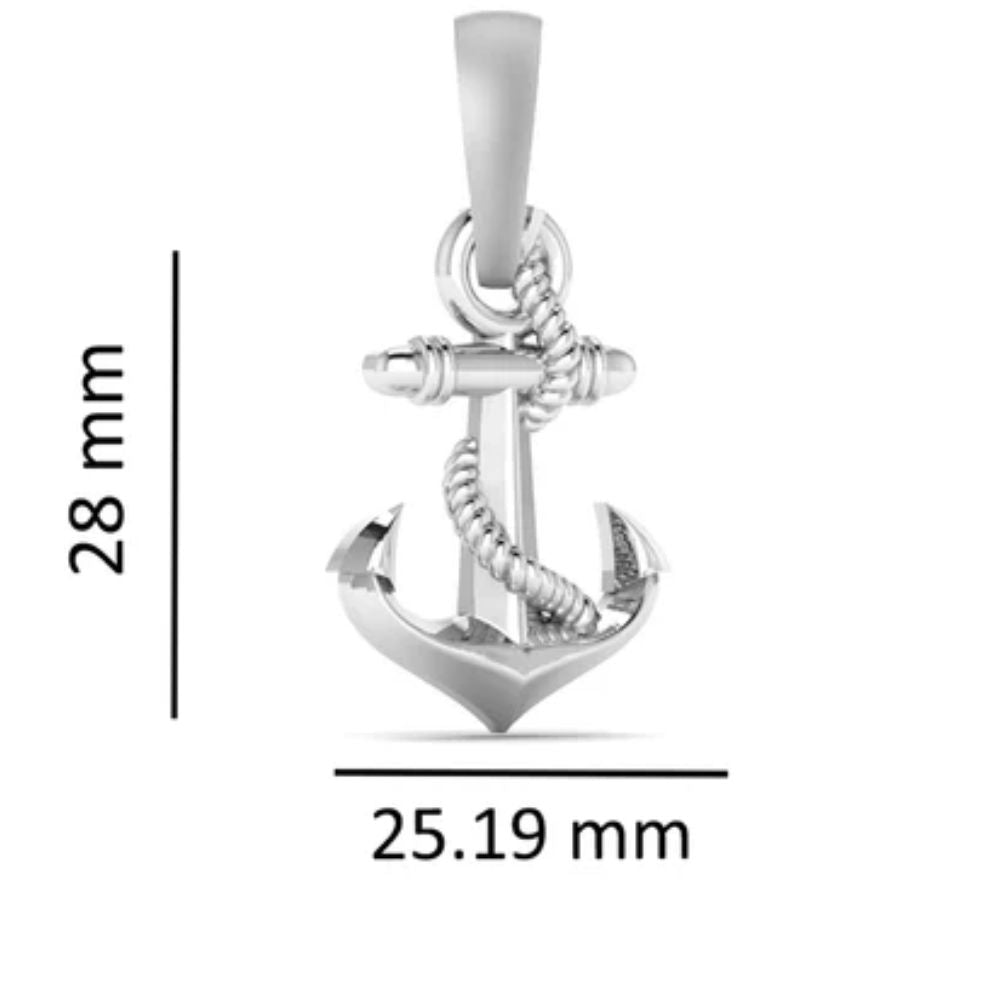 92.5% Pure Sterling Silver Ship Anchor Pendant (Big Size) for Men & Women