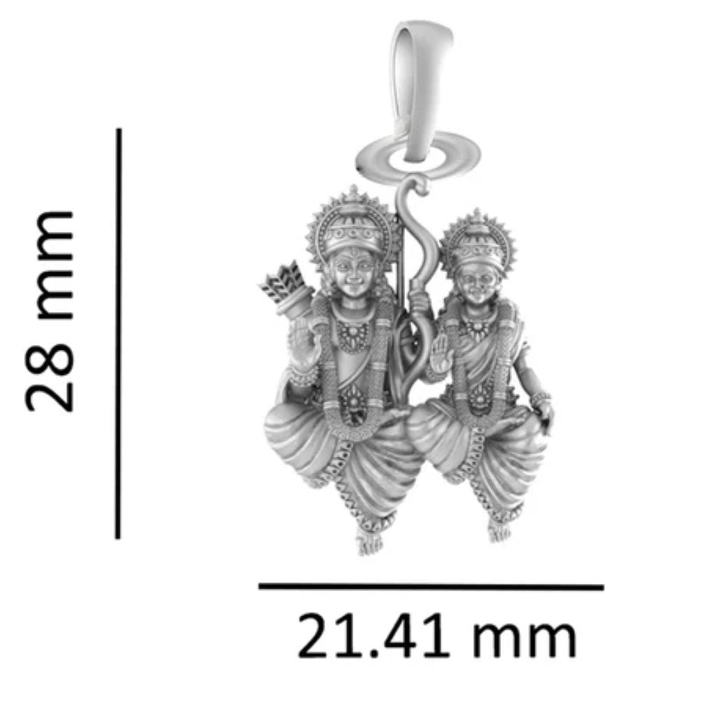 92.5% Pure Sterling Silver God Ram and Maa Sita (Big Size) Pendant for Men & Women