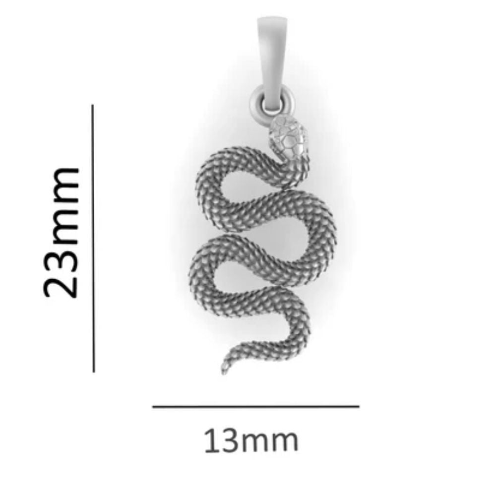 Sterling Silver (92.5% purity) Symbol of devotion Snake Pendant for Men & Women Pure Silver Snake Locket to represent devotion towards god
