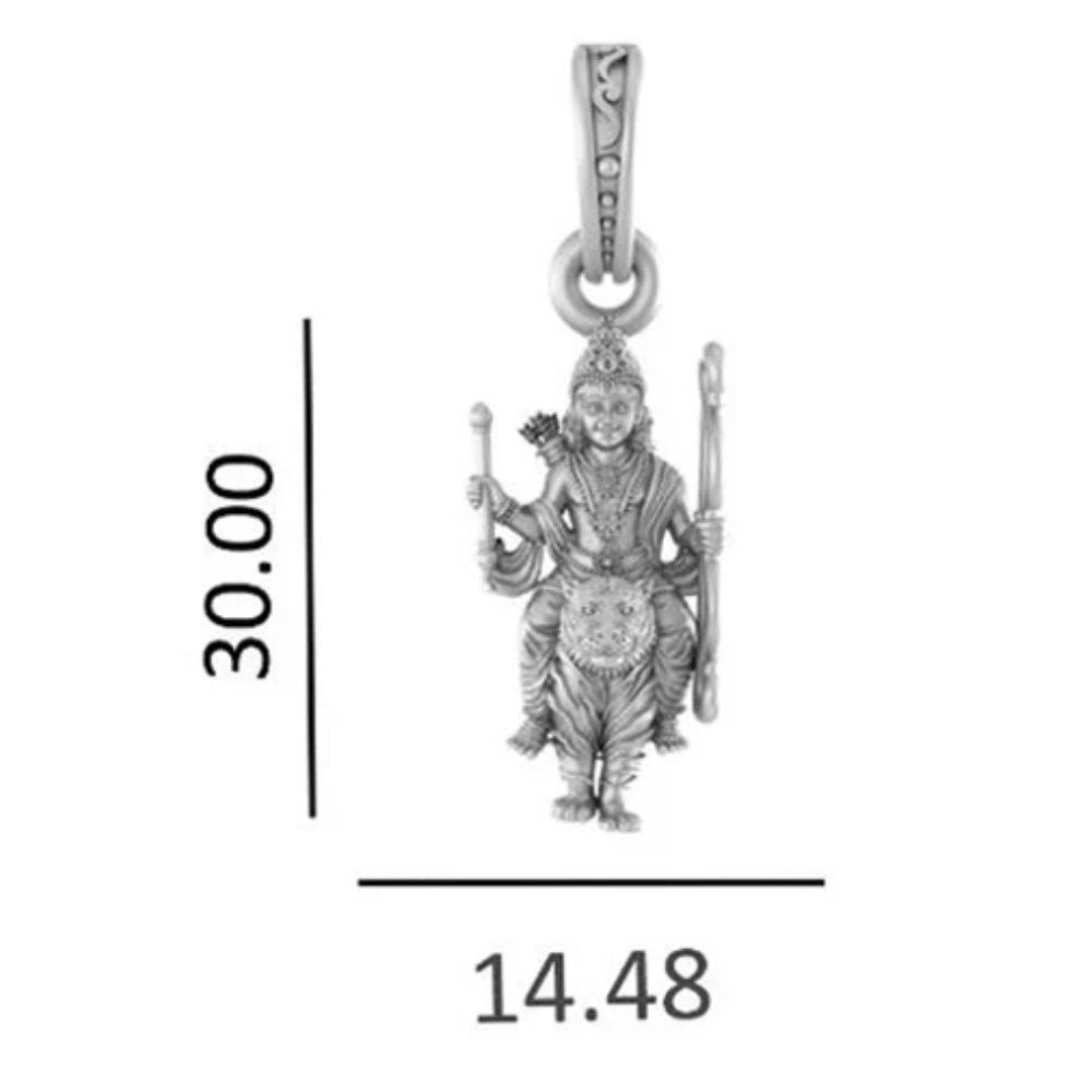God Ayappa Pure Silver 92.5% purity Big size Pendant for Men & Women by Akshat Sapphire
