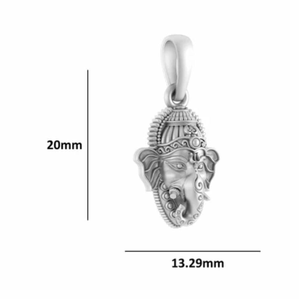 Sterling Silver (92.5% purity) God Ganesha Pendant for Men & Women Pure Silver Ganpati Locket for Good Health & Wealth