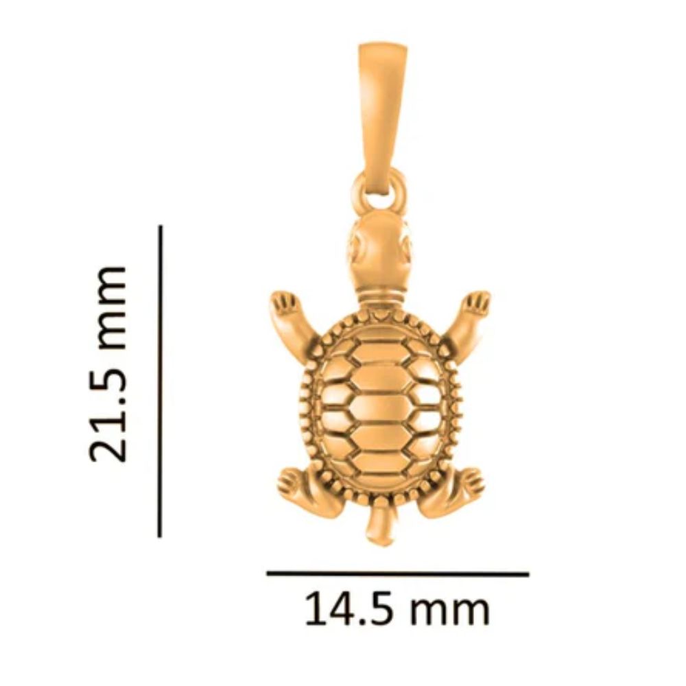 22 CT Gold Plated Silver (92.5% purity) Prosperity and peace Symbolic Tortoise Pendant for Men and Women