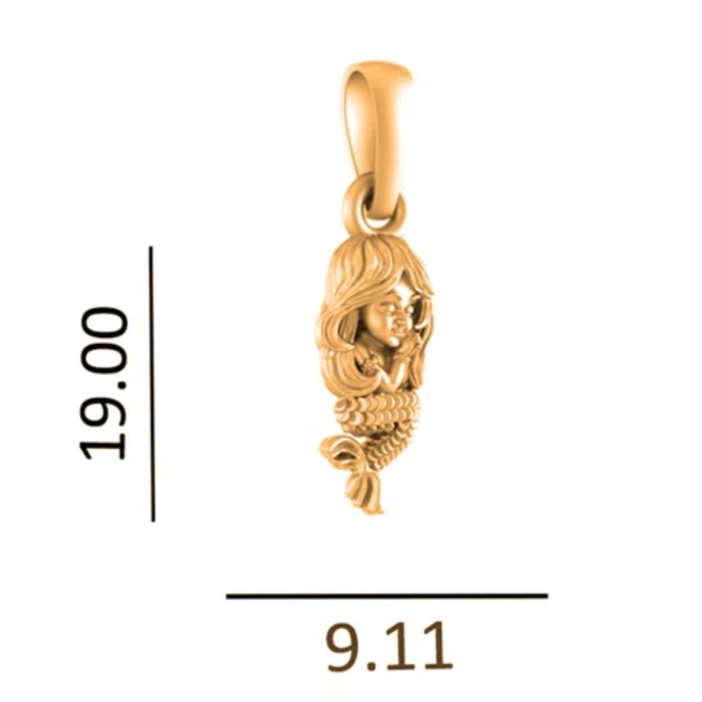 22 CT Gold Plated Silver (92.5% purity) ambitious and Stylish divine Mermaid Pendant for Men and Women