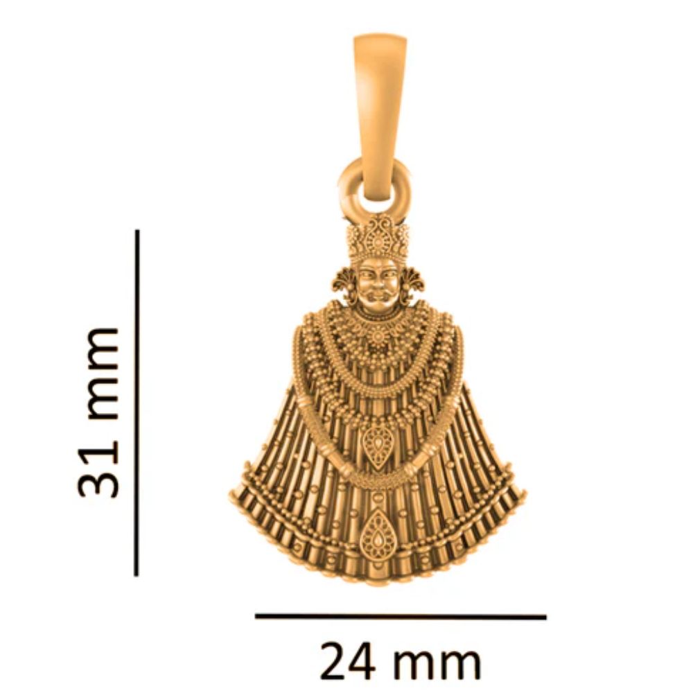 22 CT Gold Plated Silver (92.5% purity) God Khatu Baba Pendant (Big Size) for Men and Women