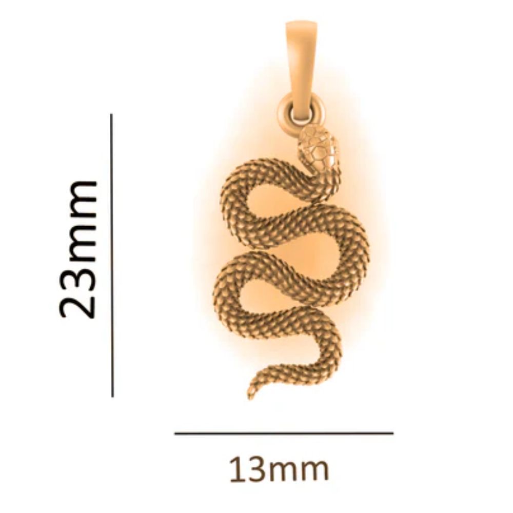 22 CT Gold Plated Silver (92.5% purity) Symbol of devotion Snake Pendant for Men and Women