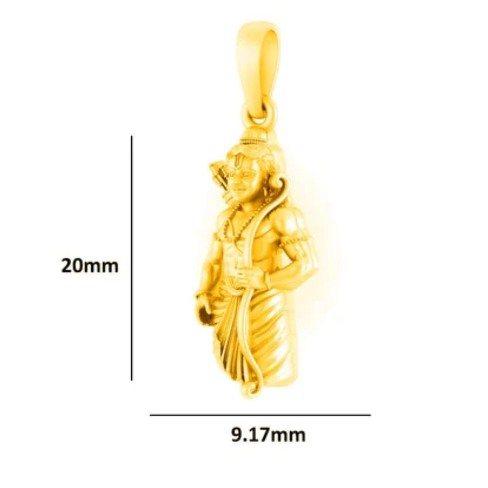 22 CT Gold Plated Silver (92.5% purity) God Ram Pendant (Big Size) for Men and Women