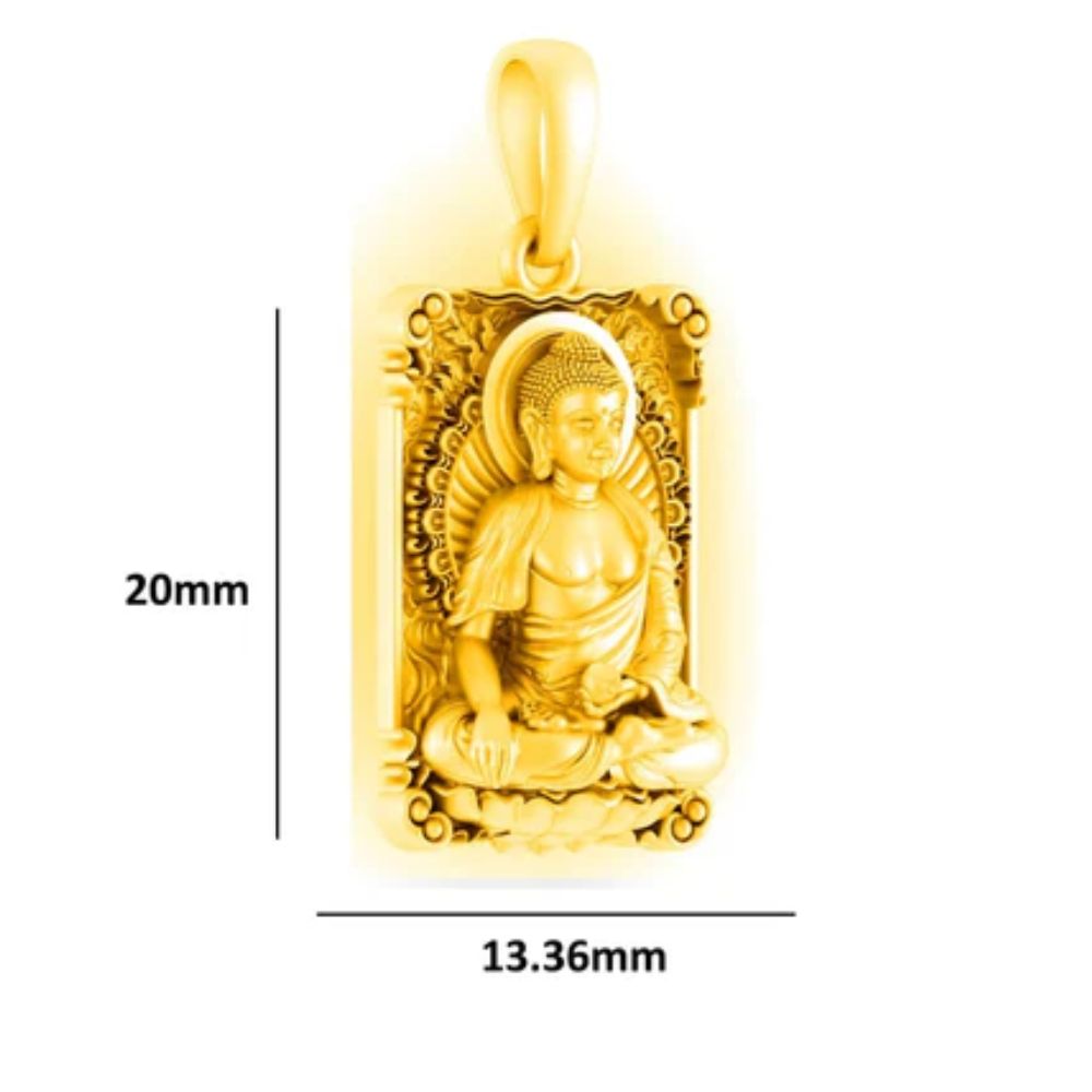 22 CT Gold Plated Silver (92.5% purity) God Buddha Pendant for Men and Women