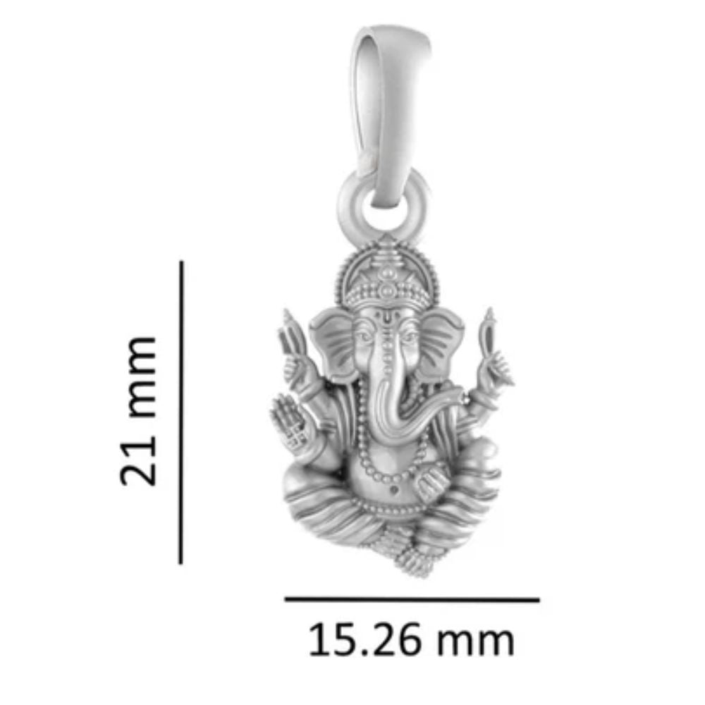 Sterling Silver (92.5% Purity) Pure Silver God Ganesha Chain Pendant (Locket with Snake Chain) for Men & Women