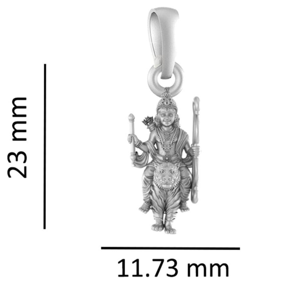 Sterling Silver (92.5% Purity) Pure Silver God Kartikeya Chain Pendant (Locket with Snake Chain) for Men & Women
