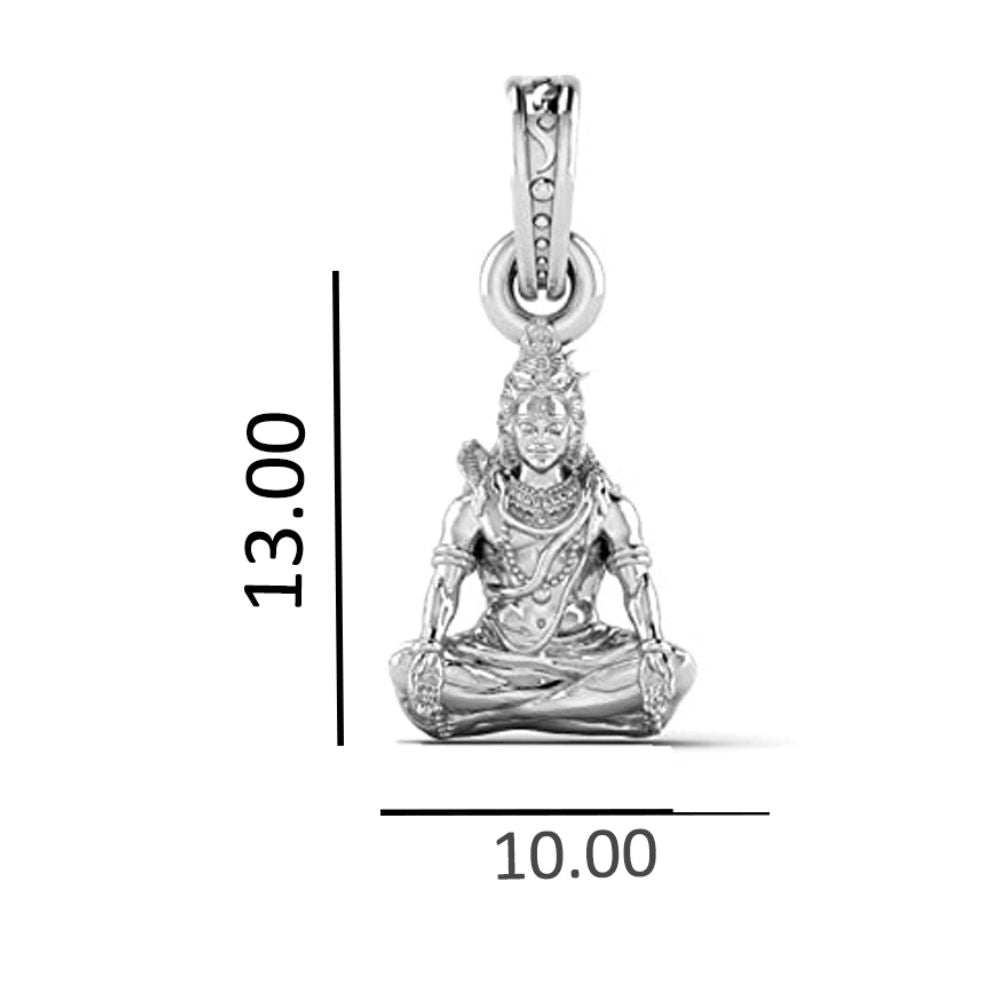 God Shiva Silver Chain Pendant(92.5% purity) by Shiva Chain Pendant for Kids (Upto 4 years) & Woman (Snake Chain: 12 Inches)