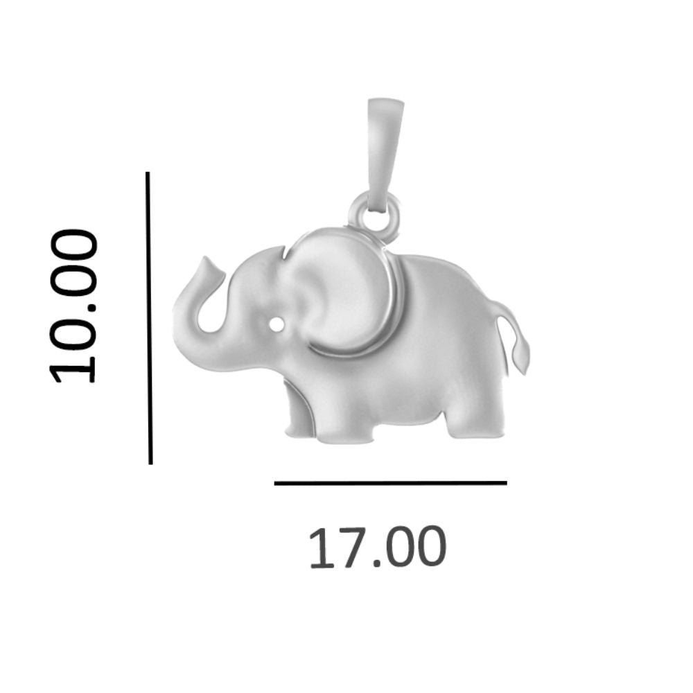 Silver Strength Symbolic Elephant Chain Pendant (92.5% purity) by Elephant Chain Pendant for Kids (Upto 4 years) (Snake Chain: 12 Inches)
