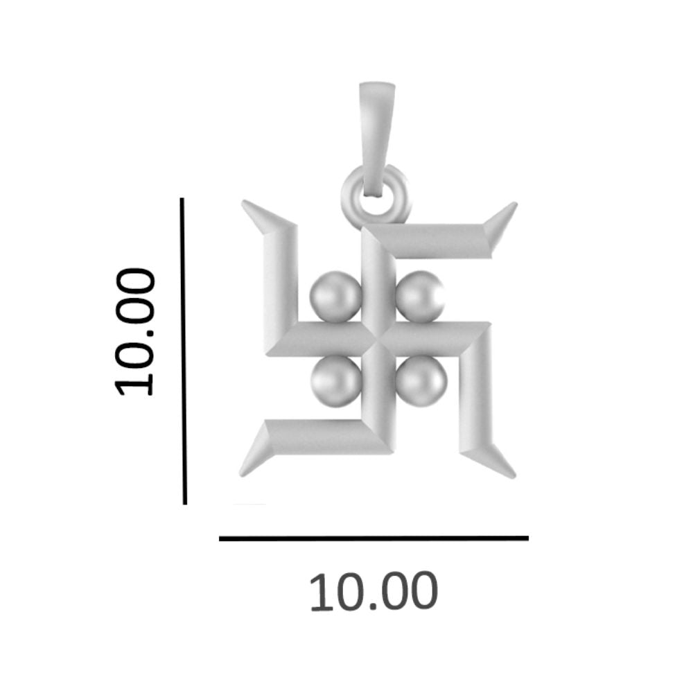 Silver Spiritual Swastik Symbol Chain Pendant (92.5% purity)by Swastik Symbol Chain Pendant for Kids(Snake Chain: 15 Inches)