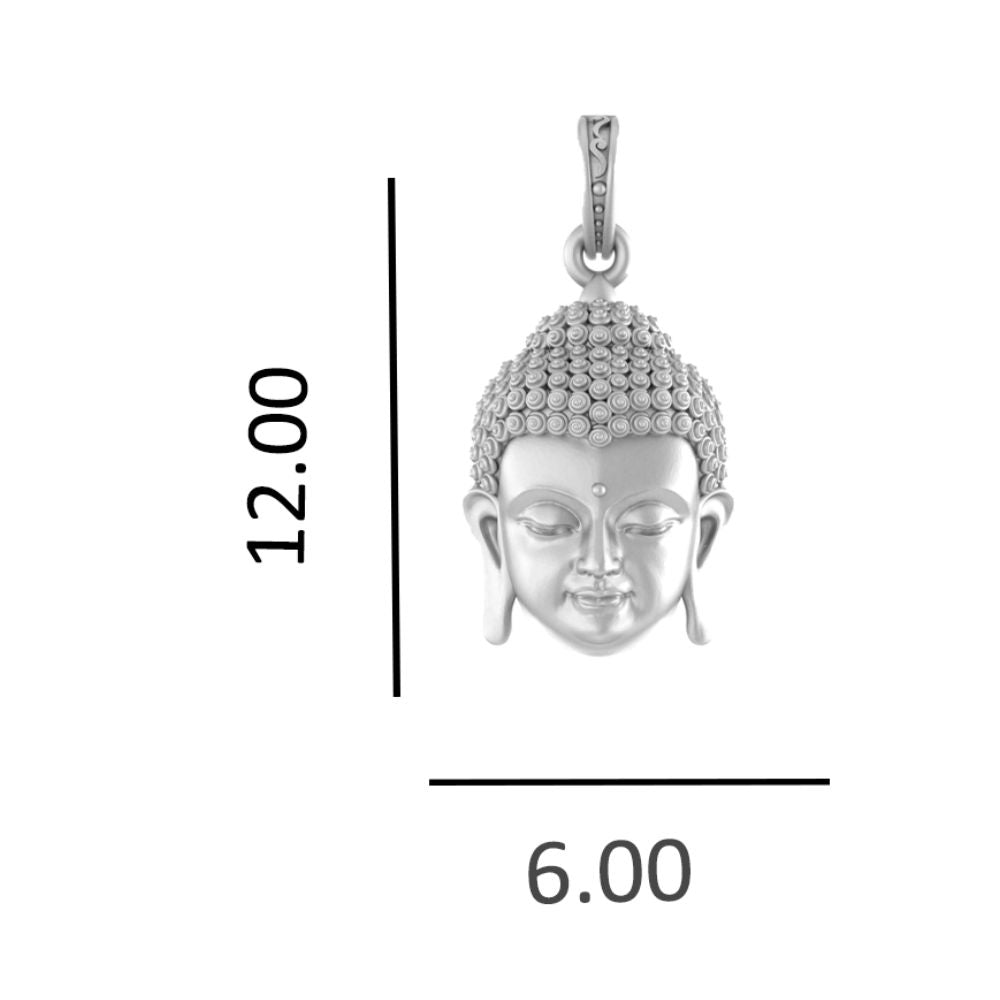 God Gautam Buddha Silver Chain Pendant by Gautam Buddha Chain Pendant for Kids (Upto 4 years) (Snake Chains: 12 Inches)