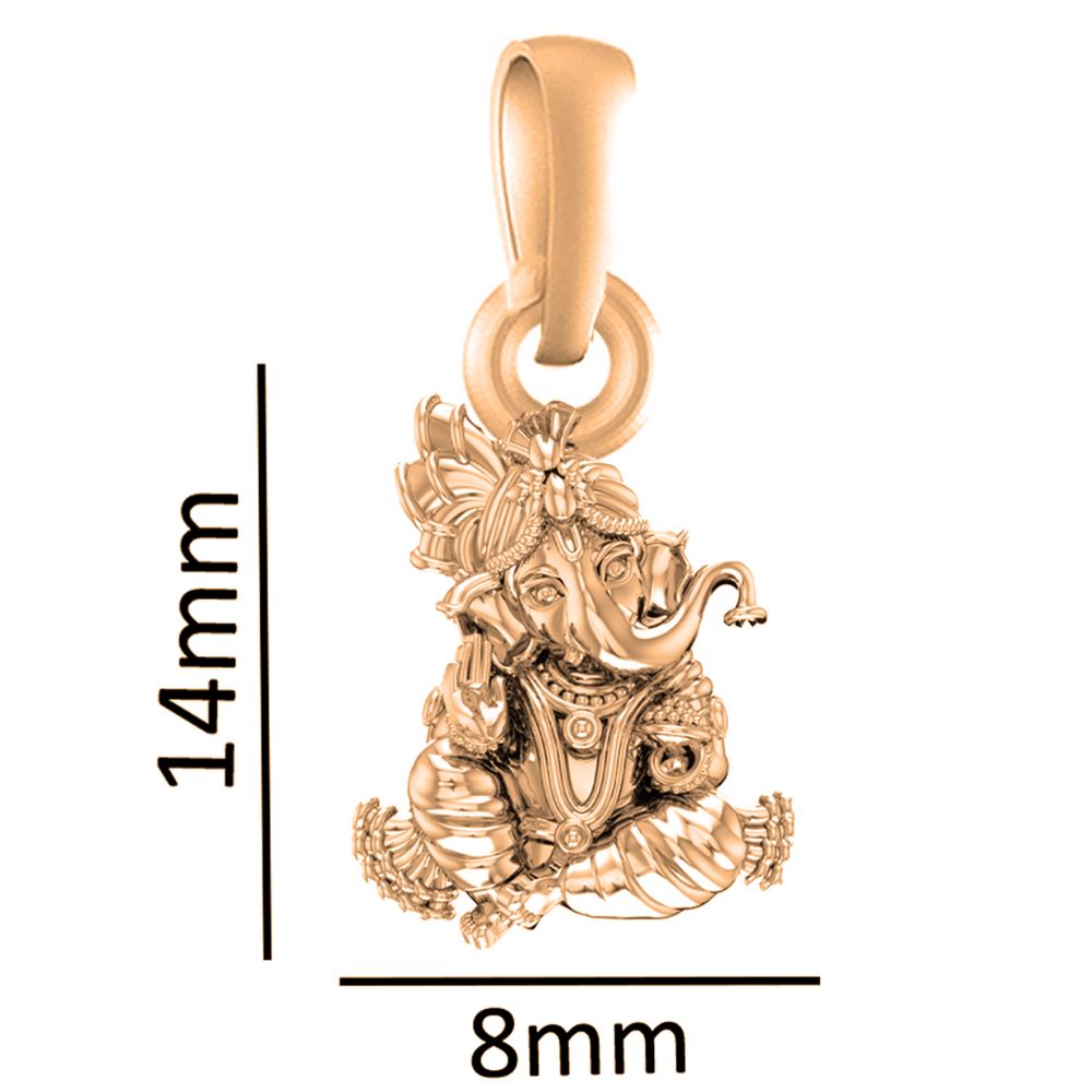22 CT Gold Plated Silver (92.5% purity) God Ganesh Ganpati Pendant by For Kids and woman