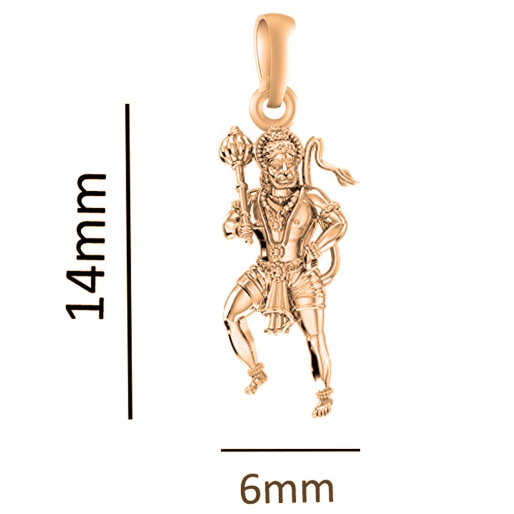 22 CT Gold Plated Silver (92.5% purity) God Hanuman Bajrang Bali Pendant by for Kids