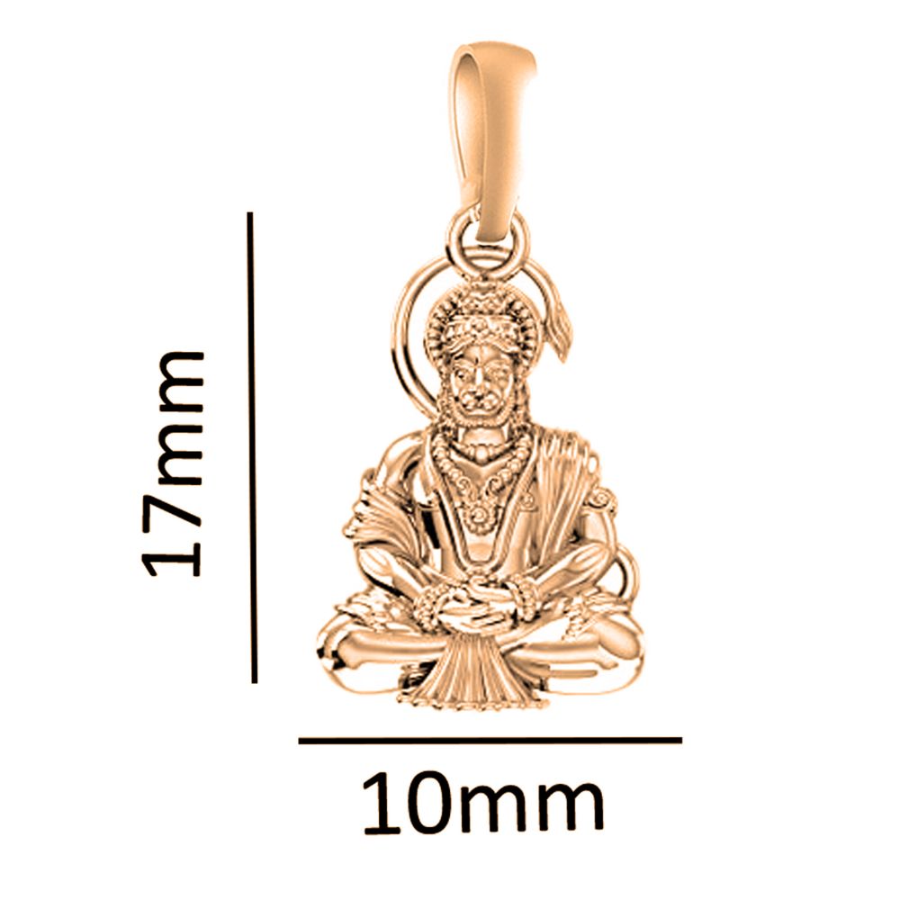 22 CT Gold Plated Silver (92.5% purity) God Hanuman Bajrang Bali Pendant by for Kids