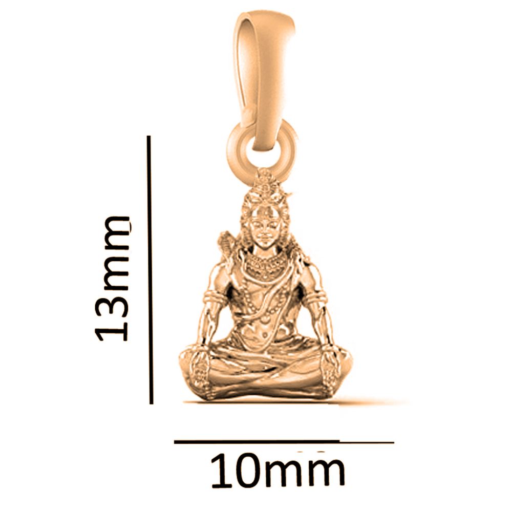 22 CT Gold Plated Silver (92.5% purity) God Shiva Pendant by for Kids & Woman