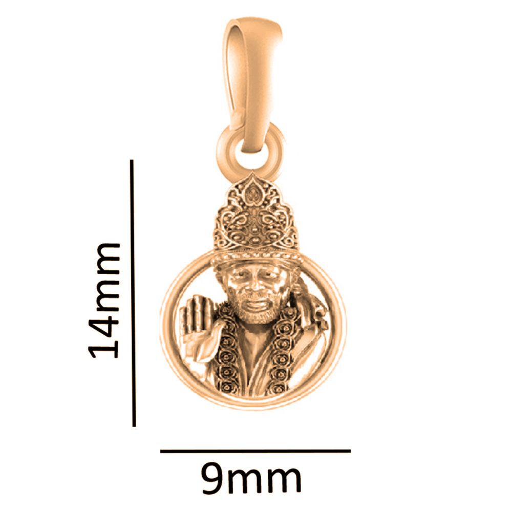 22 CT Gold Plated Silver (92.5% purity) God Shirdi Sai Baba Pendant by For Kids and woman