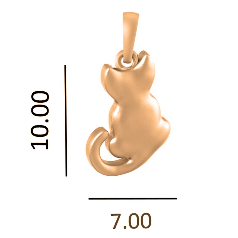 22 CT Gold Plated Silver (92.5% purity) Stylish and Fashionable Cute Cat Pendant by for Kids & Woman