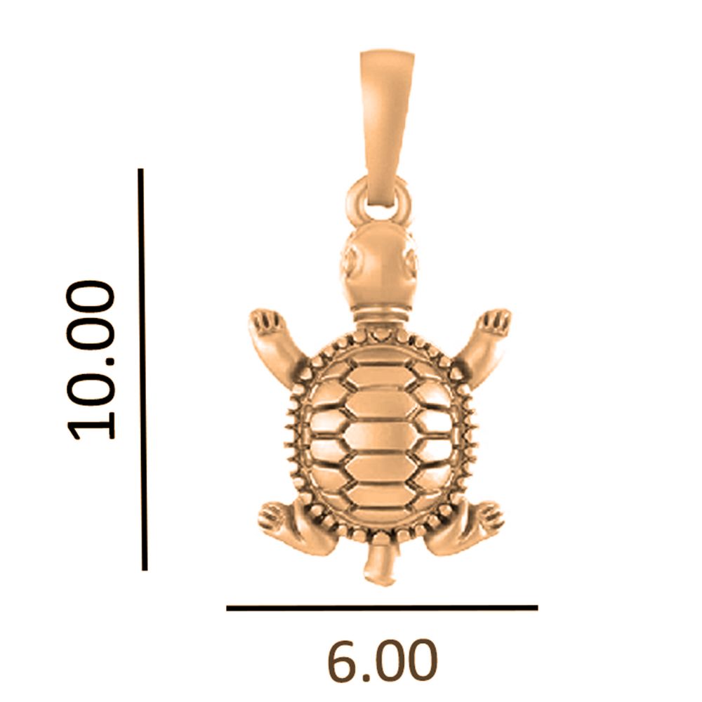 22 CT Gold Plated Silver (92.5% purity) Prosperity Symbolic Tortoise Pendant by for Kids & Woman