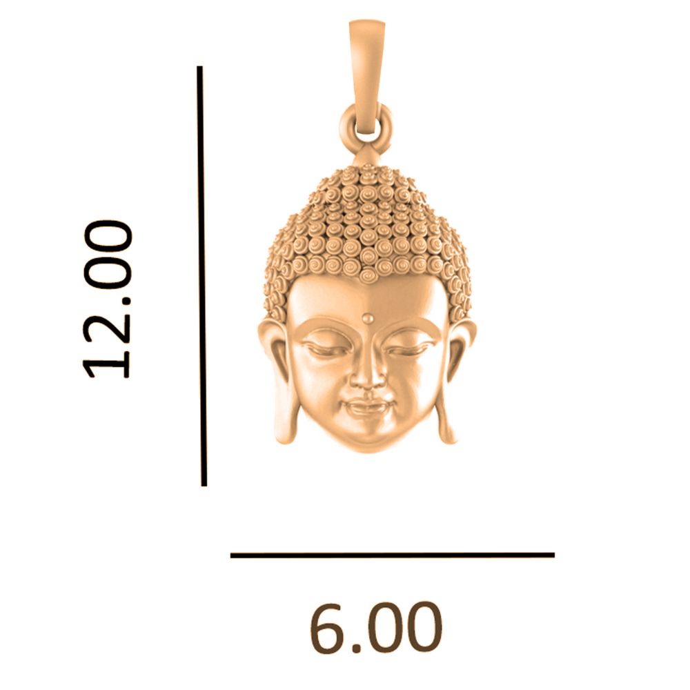 22 CT Gold Plated Silver (92.5% purity) Spiritual God Gautam Buddha Pendant by for Kids & Woman