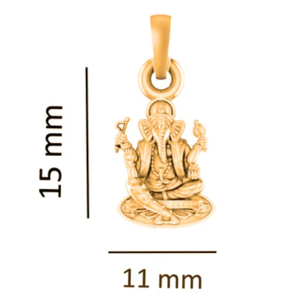 22KT Gold Plated Sterling Silver (92.5% Purity) Pure Silver God Ganesha Chain Pendant (Locket with Anchor/ Cable Chain Chain) for Women