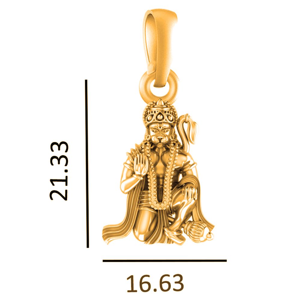 22KT Gold Plated God Hanuman Chain Pendant (Locket with Anchor Chain- 22 inches) for Men & Women