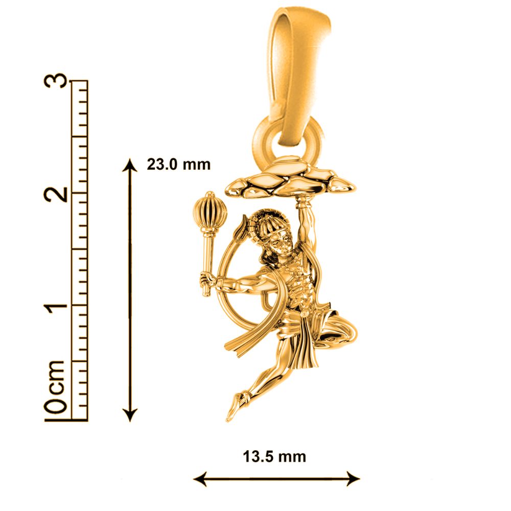 22KT Gold Plated God Hanuman Chain Pendant (Locket with Anchor Chain- 22 inches) for Men & Women