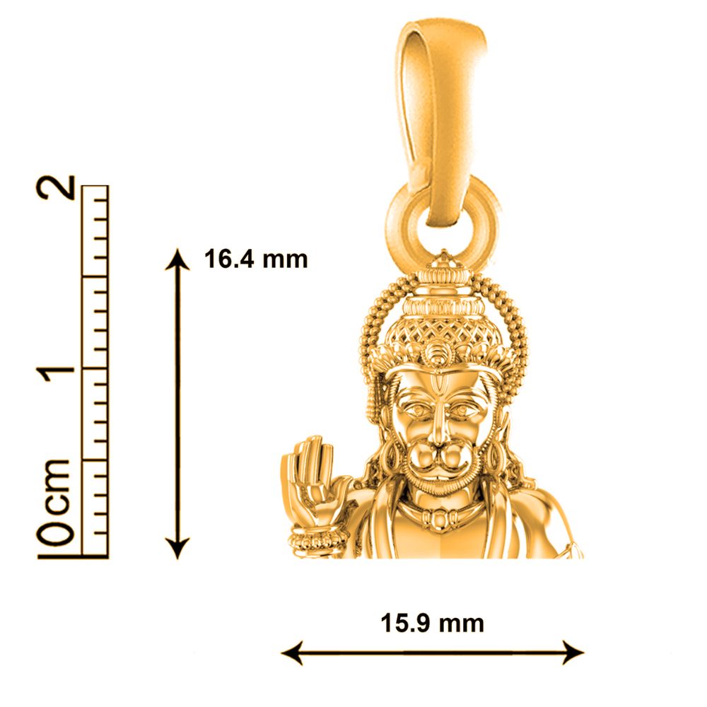 22KT Gold Plated God Hanuman Chain Pendant (Locket with Anchor Chain- 22 inches) for Men & Women