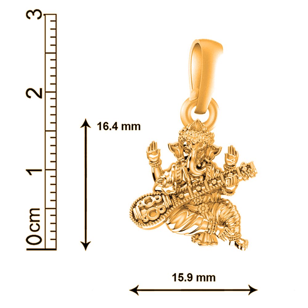 22KT Gold Plated Sterling Silver (92.5% Purity) Pure Silver God Ganesha Chain Pendant (Locket with Anchor Chain-22 inches) for Men & Women
