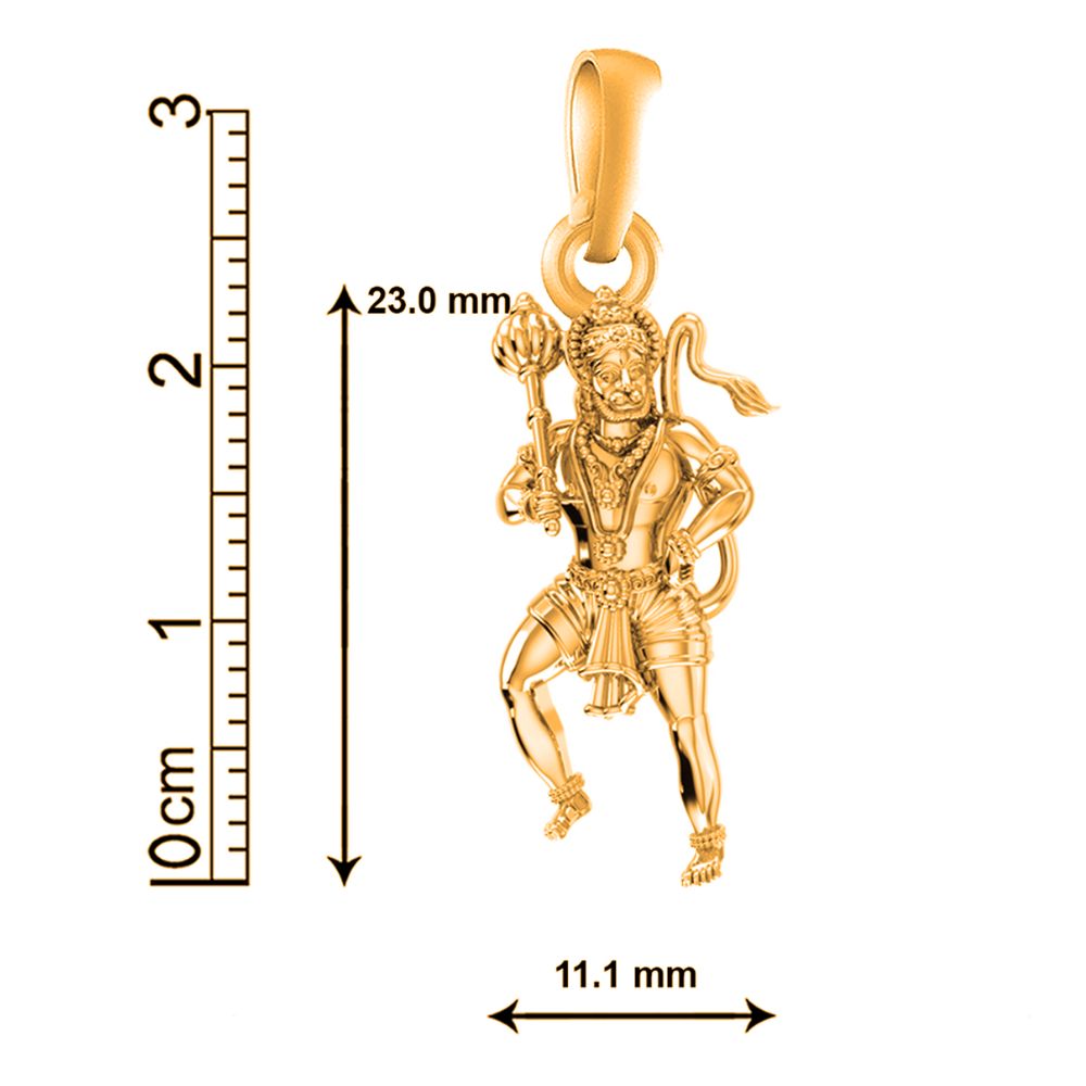22KT Gold Plated God Hanuman Chain Pendant (Locket with Anchor Chain- 22 inches) for Men & Women