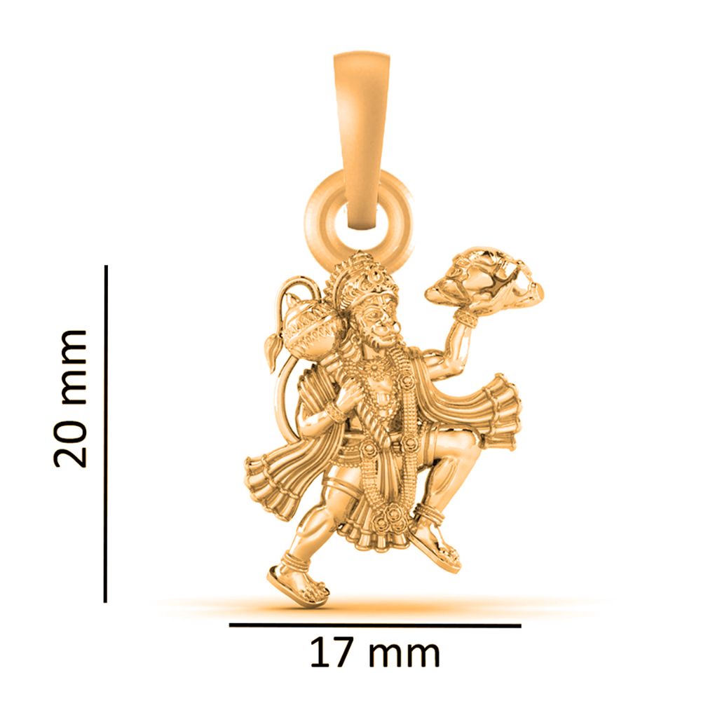 22KT Gold Plated God Hanuman Chain Pendant (Locket with Anchor Chain- 22 inches) for Men & Women