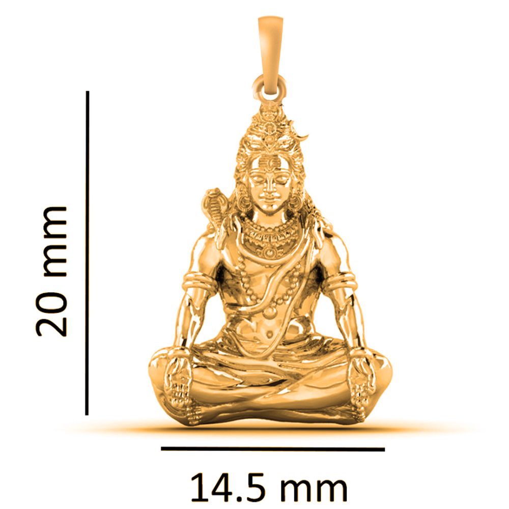 22KT Gold Plated Sterling Silver (92.5% Purity) Pure Silver God Shiva Chain Pendant (Locket with Box Chain) for Women