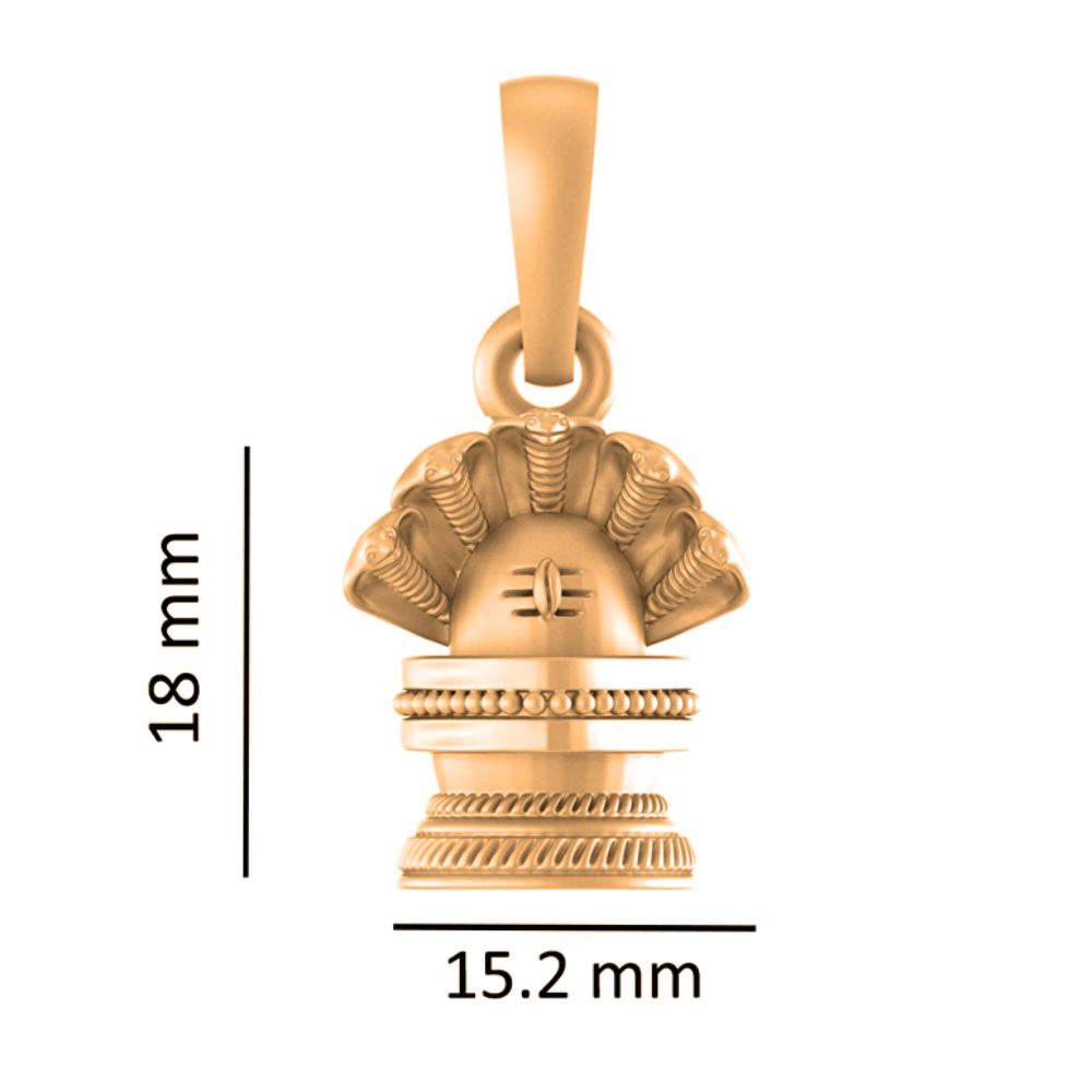 22KT Gold Plated Sterling Silver (92.5% Purity) Pure Silver God Shivling Chain Pendant (Locket with Box Chain) for Men