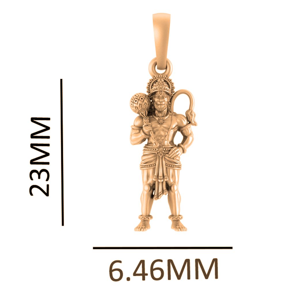 22KT Gold Plated God Hanuman Chain Pendant (Locket with Anchor Chain- 22 inches) for Men & Women