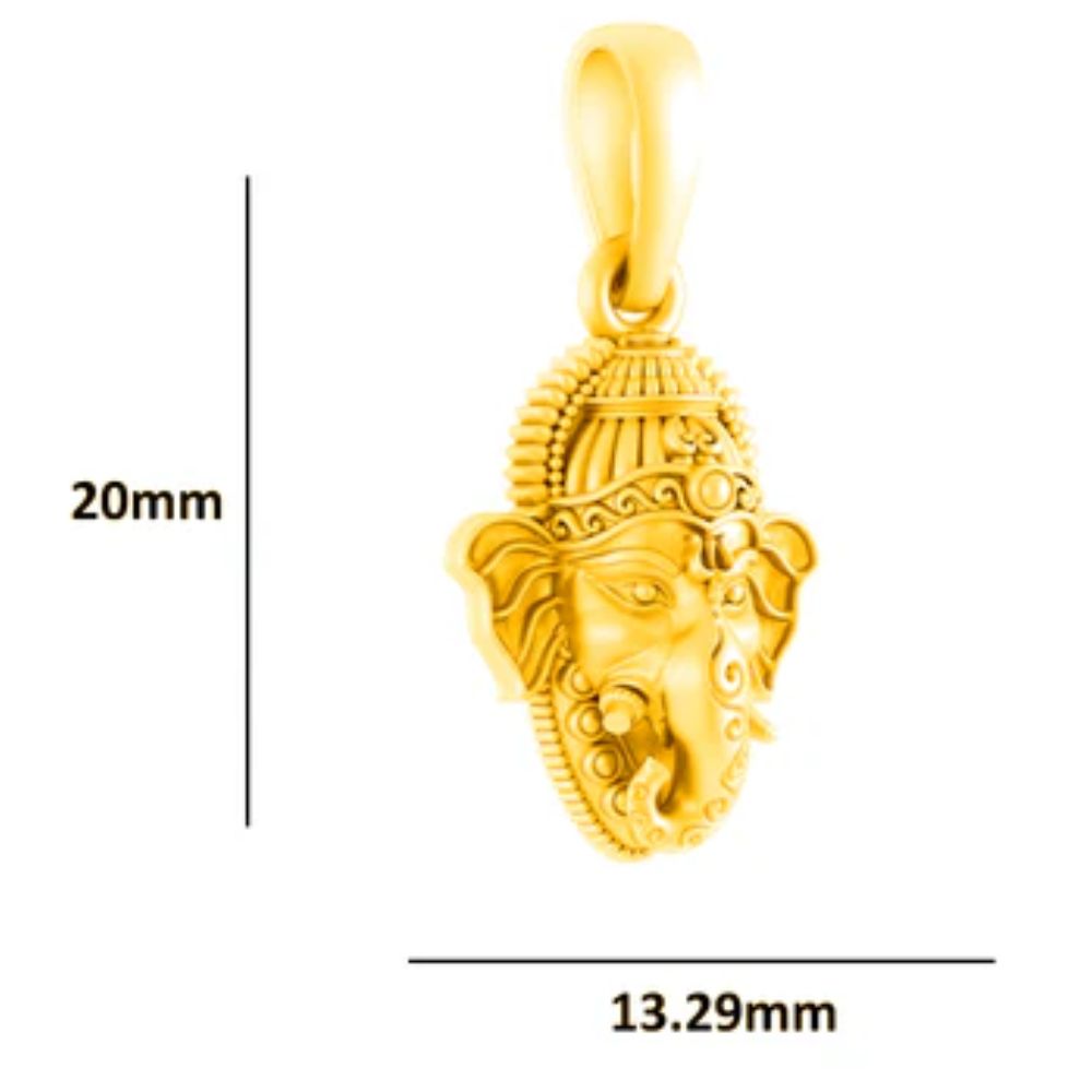 22KT Gold Plated Sterling Silver (92.5% Purity) Pure Silver God Ganesha Chain Pendant (Locket with Anchor Chain-18 inches) for Women