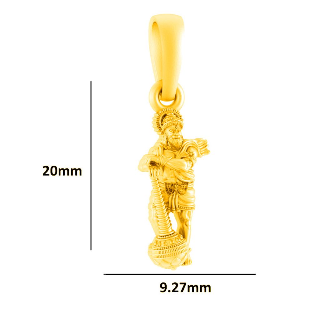22KT Gold Plated God Hanuman Chain Pendant (Locket with Anchor Chain- 22 inches) for Men & Women
