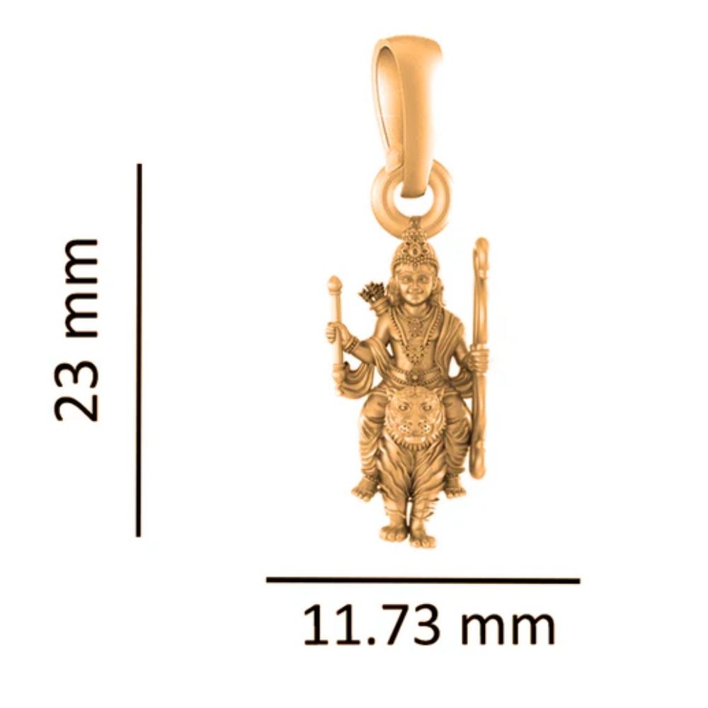 22KT Gold Plated Sterling Silver (92.5% Purity) Pure Silver God Ayyappa Chain Pendant (Locket with Box Chain) for Women