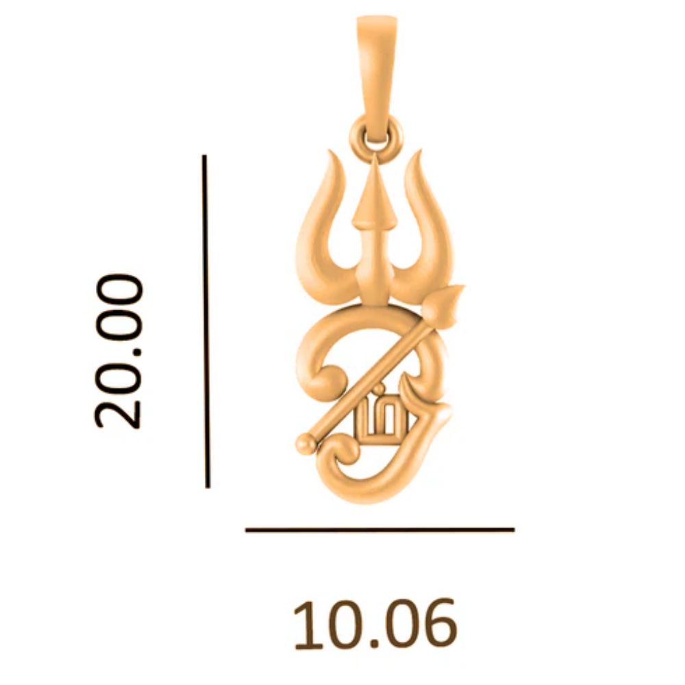 22KT Gold Plated Sterling Silver Spiritual Tamil OM 92.5% purity Chain Women (Pendant with Box Chain-18 inches)