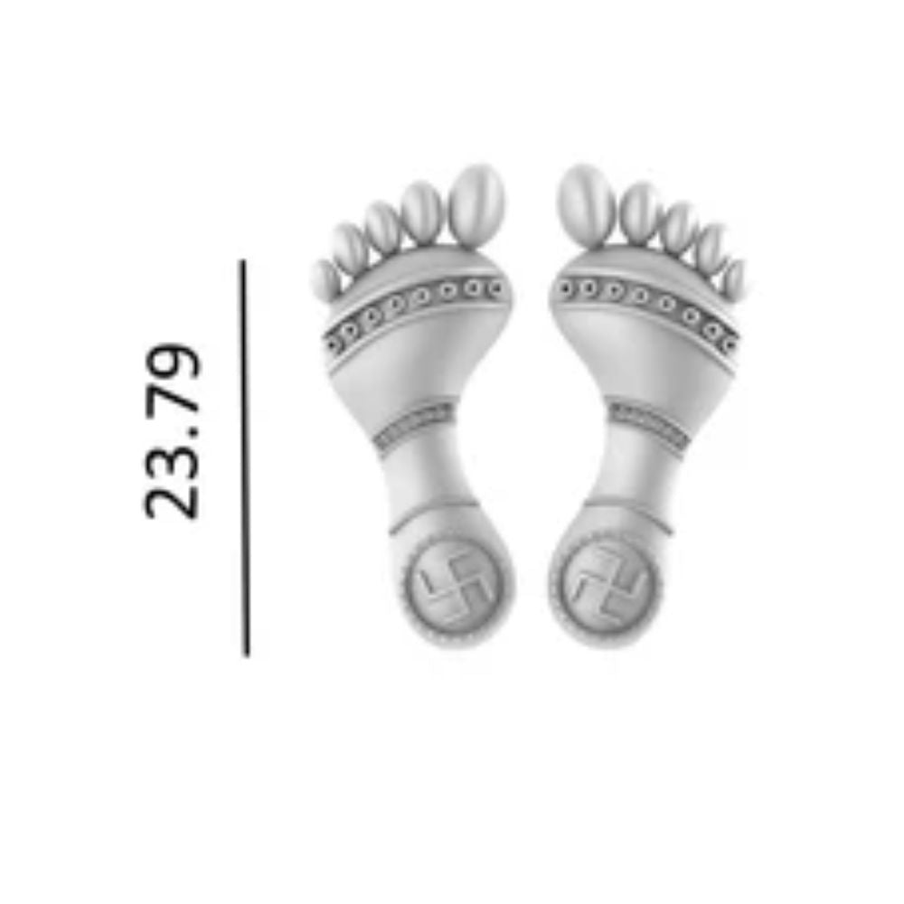 Sterling Silver (92.5% purity) God Laxmi charan Paduka, Pure Silver Maa Lakshmi charan Paduka for wealth and prosperity