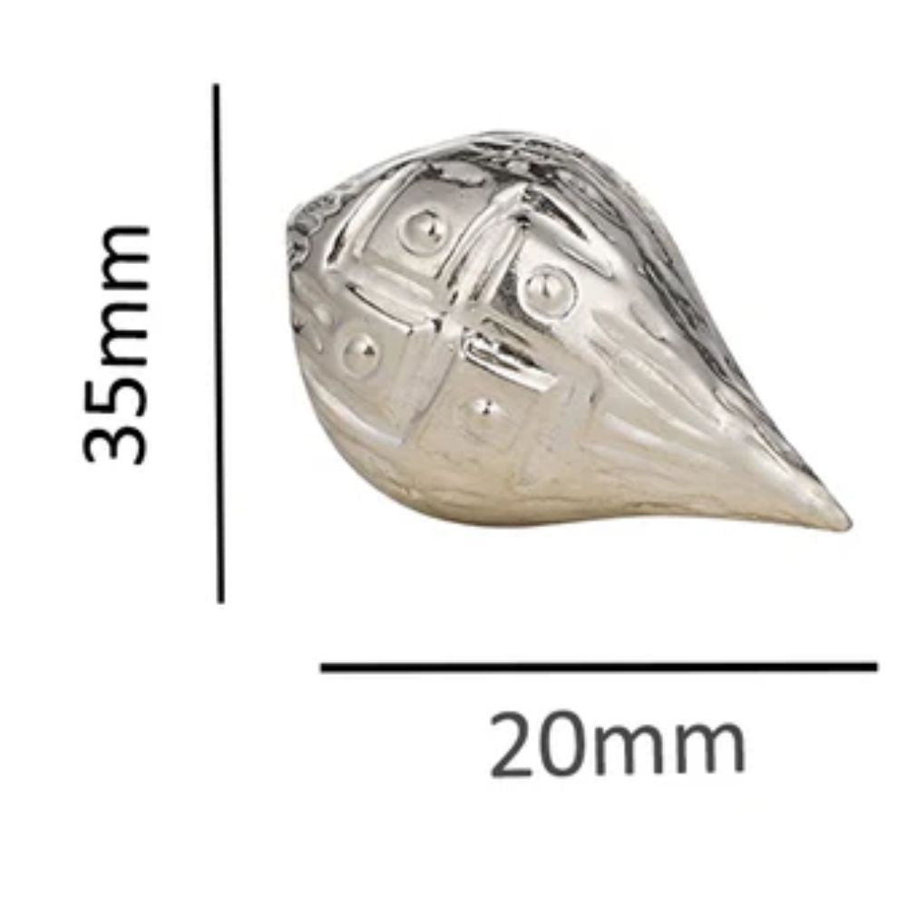 Silver (98% purity) Holy and sacred Coconut for Pooja and Gift, Pure Silver Nariyal for temple and worship