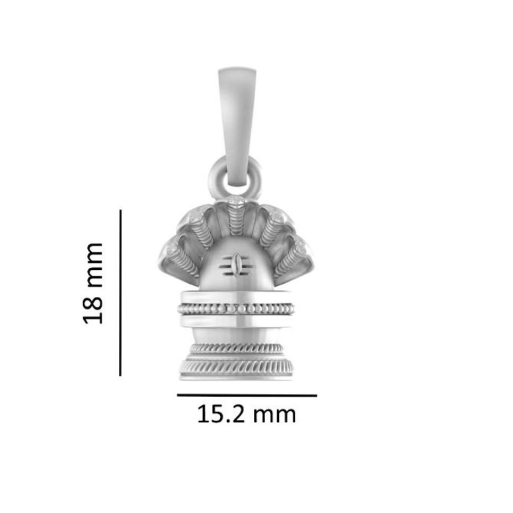 Akshat Sapphire Sterling Silver (92.5% purity) God Shivling Chain Pendant (Pendant with Figaro Chain-22 inches) for Men Pure Silver Lord Shiva Linga Chain Locket for Good Health & Wealth