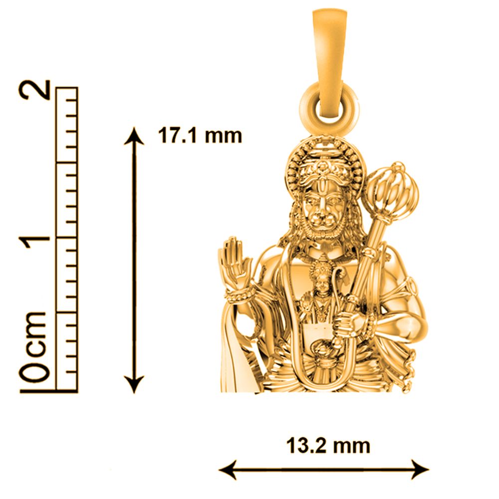 22 CT Gold Plated Silver (92.5% purity)God Hanuman Pendant for Men