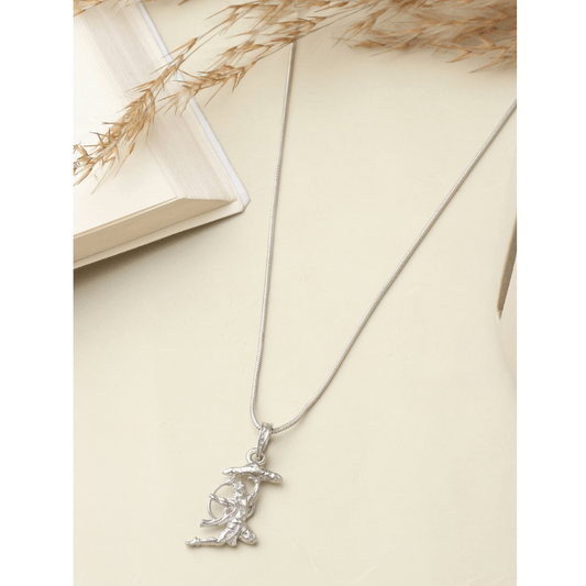 Sterling Silver 92.5 God Hanuman Chain Pendant with Rope Chain 22 Inches for Men by Akshat Sapphire MPSR7124