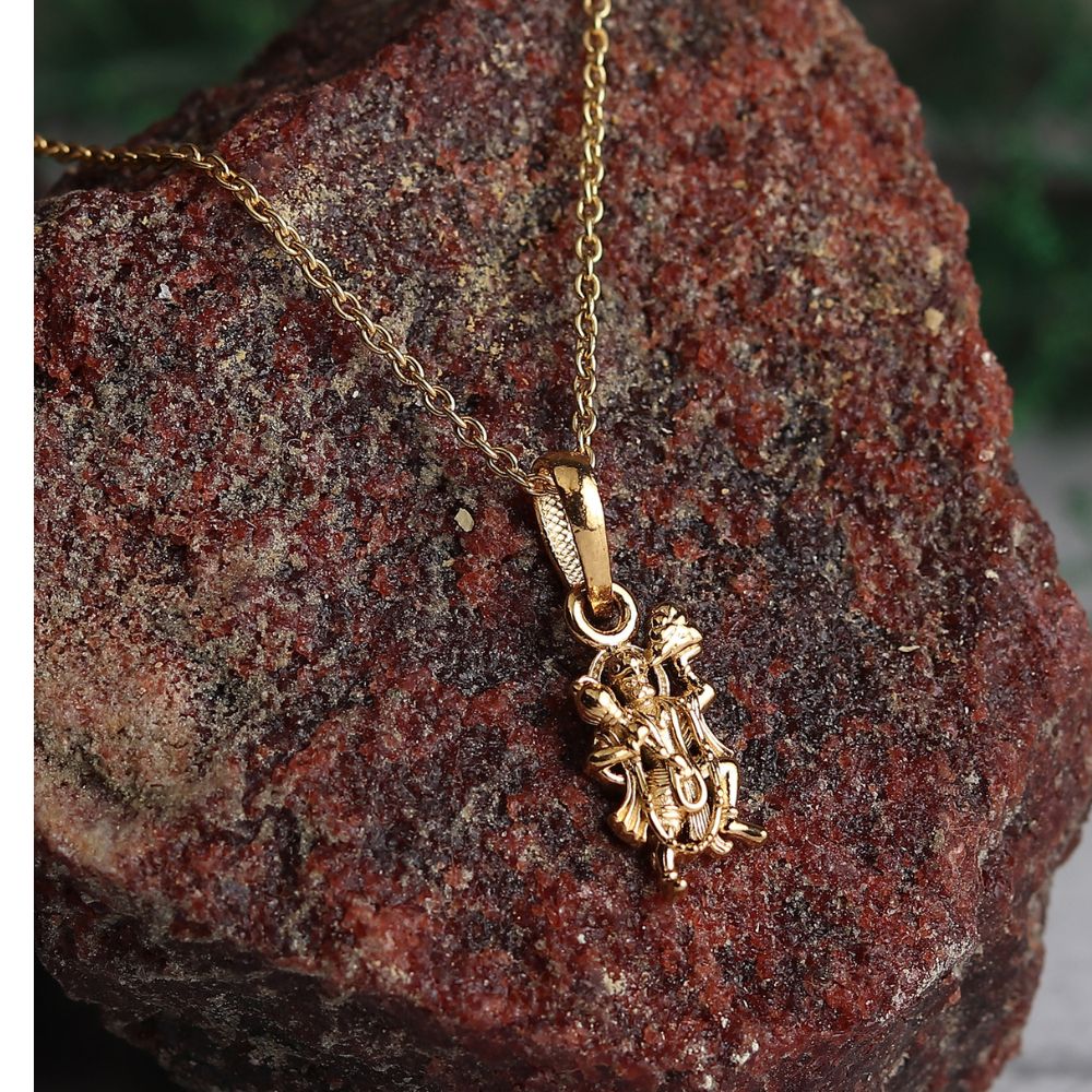 22 CT Gold Plated Silver (92.5% purity)God Hanuman/Bajrang Bali Pendant for Men